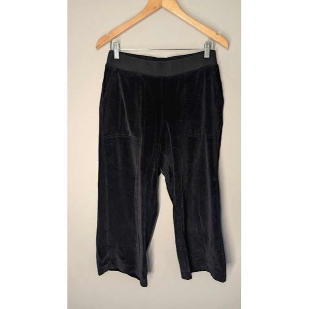 Pact Velour Wide Leg Pants Organic Cotton M Lounge Crop Sweatpants Travel Cozy